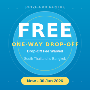 Free One Way Drop Fee for drop-off at Bangkok