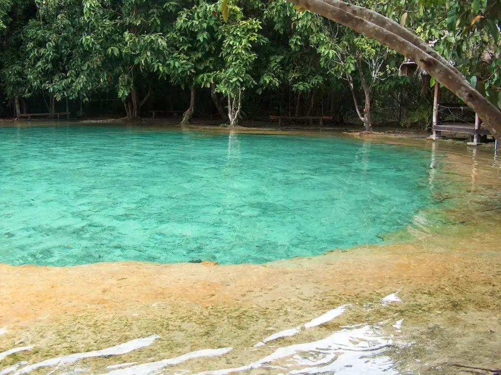 น้ำสีฟ้าในสระมรกต สวยงามน่าเล่น